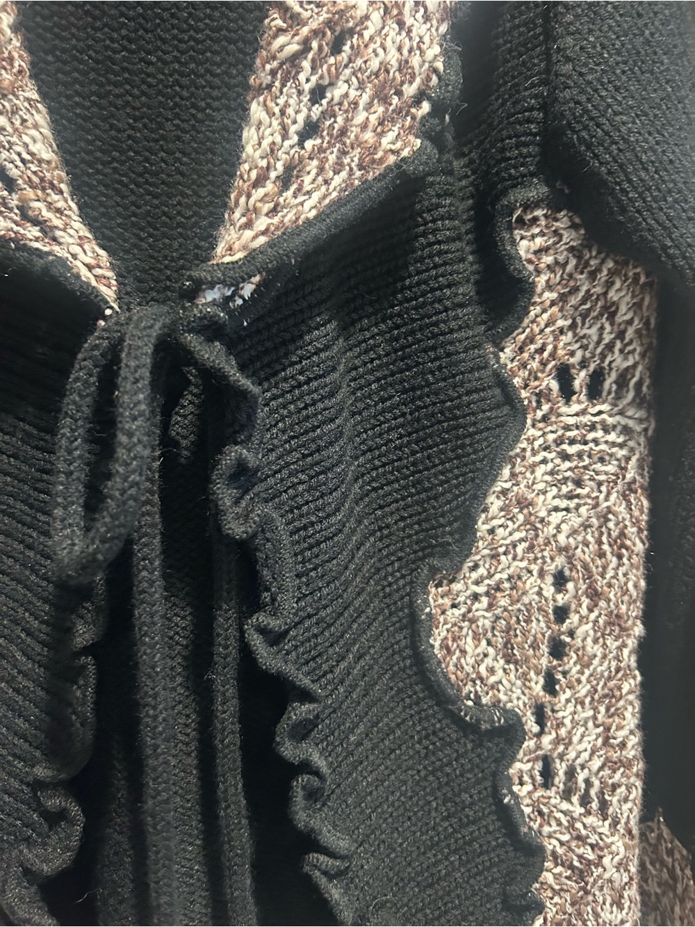Wavy Knit Self Tie Sweater - Picture 3 of 5